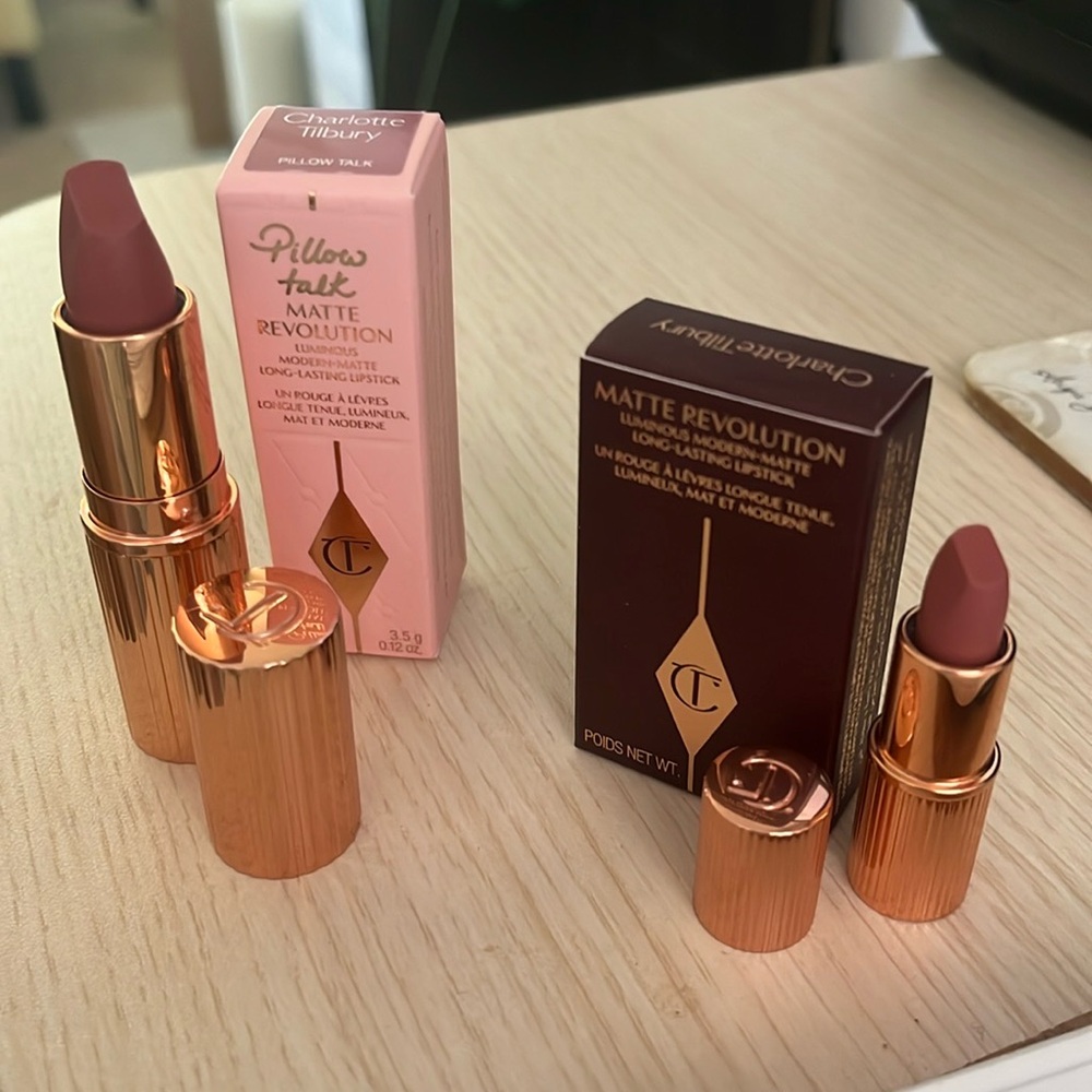 NIB Charlotte Tilbury Pillow Talk Matte Revolution full and travel size